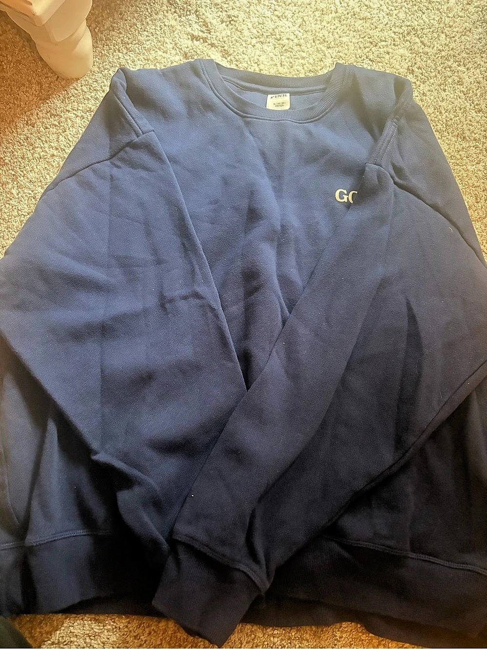 PINK Hockey Graphic Crewneck Blue XL